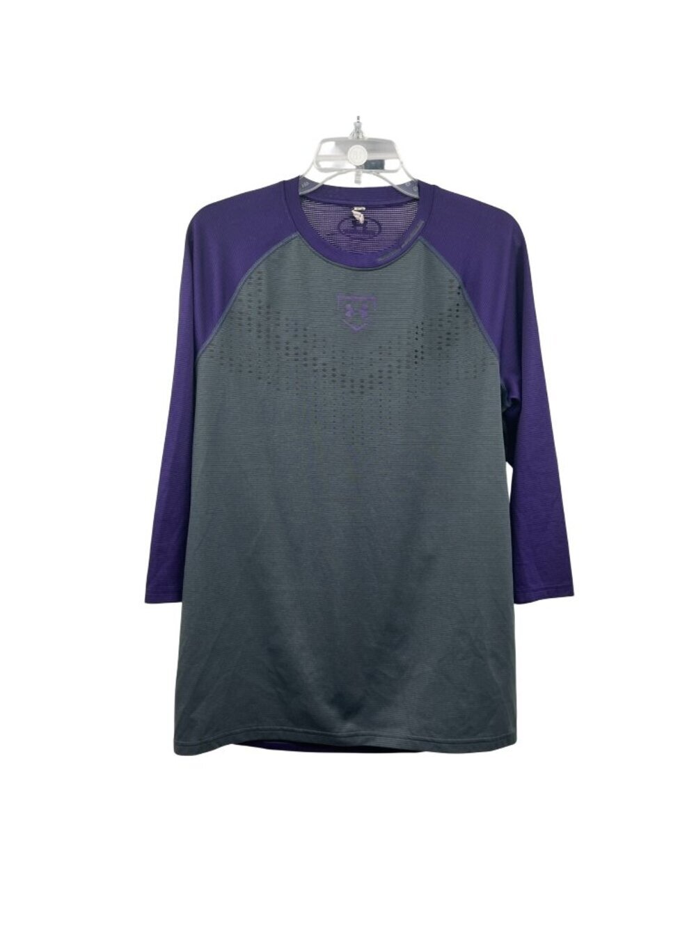 Under Armour Womens Active Long Sleeve Top Gray/Purple Size Medium